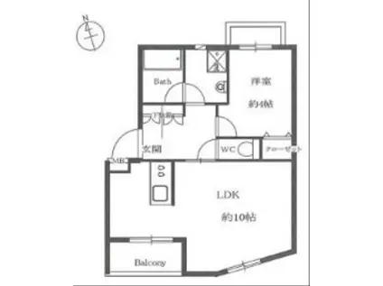 ウィステリア渋谷(1LDK/2階)の間取り写真