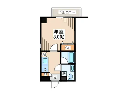 ウィステリア仙川III(1K/2階)の間取り写真