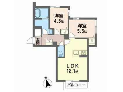 シャーメゾン イーフィールド(2LDK/1階)の間取り写真