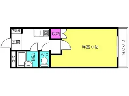グレース東加古川(1K/1階)の間取り写真