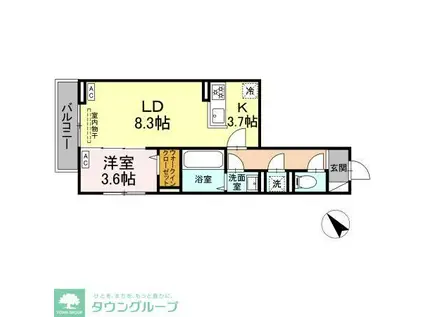 セレスティア白鳥(2LDK/3階)の間取り写真