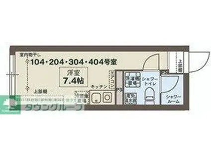 COCOFLAT世田谷(ワンルーム/4階)の間取り写真