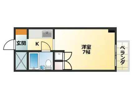 メゾンドオール(1K/1階)の間取り写真