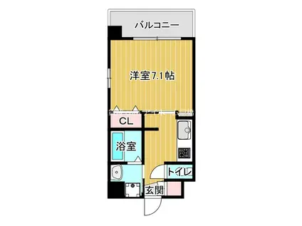 フォレストガーデン蒲生III(1K/4階)の間取り写真