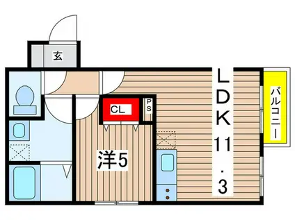 アルプス(1LDK/2階)の間取り写真