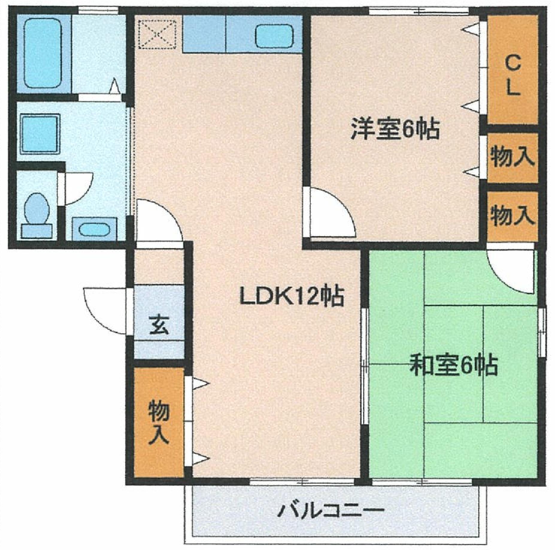 ベル・ファミール(2LDK/1階)の間取り写真