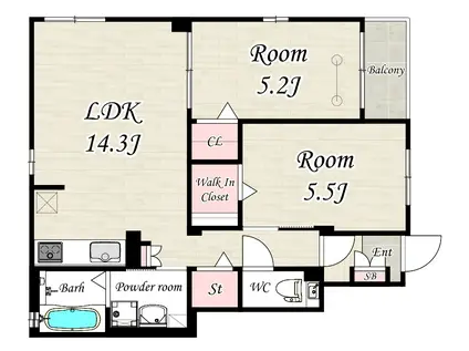 KITASAKURAZUKA RESIDENCE(2LDK/1階)の間取り写真