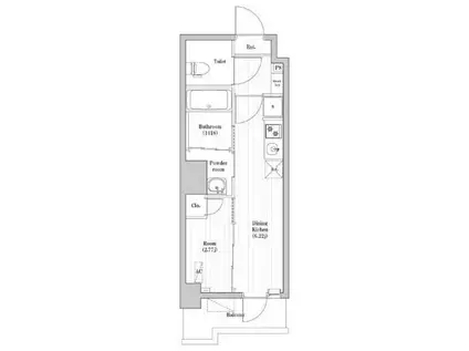 中野新井薬師レジデンス(1DK/2階)の間取り写真