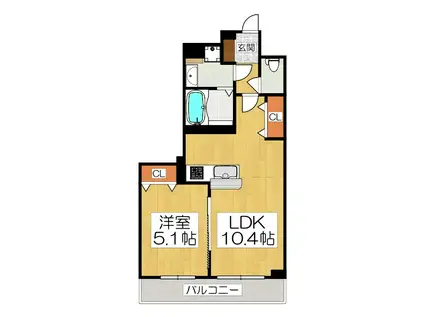 ベラジオ雅び京都洛北ガーデン(1LDK/2階)の間取り写真