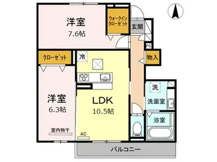 LEILANI(2LDK/1階)の間取り写真