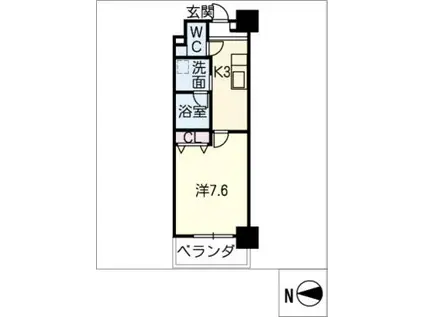 THE RESIDENCE IMAIKE(1K/5階)の間取り写真