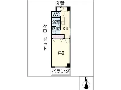 ルミエール川名(1K/1階)の間取り写真