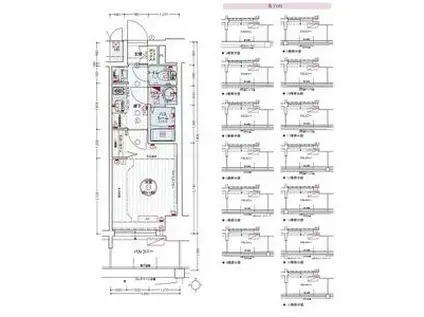 エステムコート名古屋グロース(1K/9階)の間取り写真