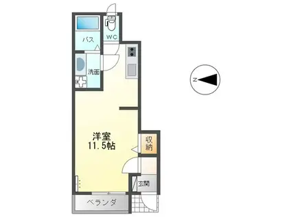 国道沿いで便利な立地(ワンルーム/1階)の間取り写真