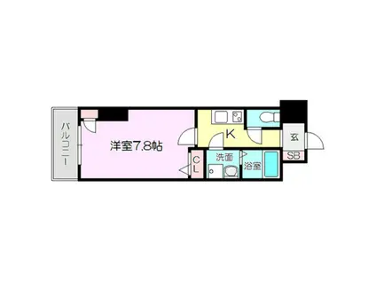 レジュールアッシュプレミアムツイン1(1K/7階)の間取り写真