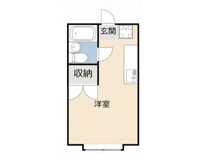 名鉄西尾線 碧海古井駅 徒歩9分 2階建 築35年(1K/1階)の間取り写真