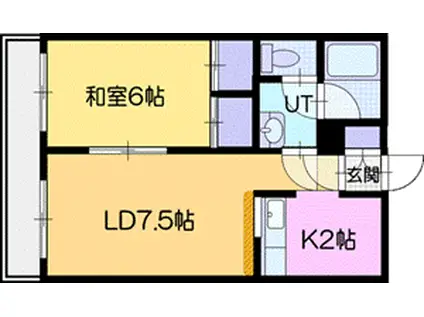 シティーアルファー(1LDK/4階)の間取り写真