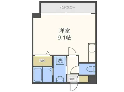 エグゼ難波南II(ワンルーム/9階)の間取り写真
