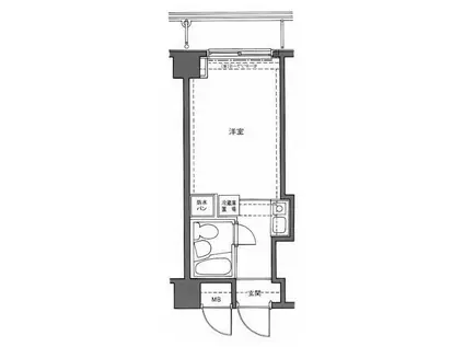 メインステージ新丸子駅前(ワンルーム/1階)の間取り写真