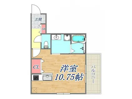 PISTA赤坂通(1K/1階)の間取り写真