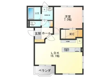 ENJOYサニーライフ桂木(1LDK/3階)の間取り写真