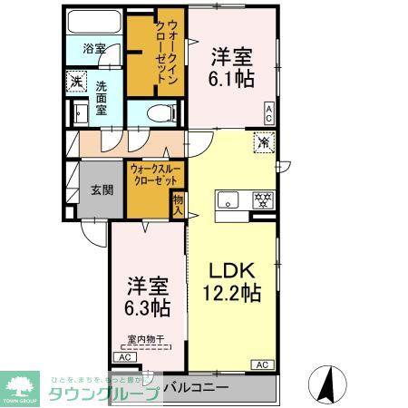 CRASPEDIA(2LDK/2階)の間取り写真