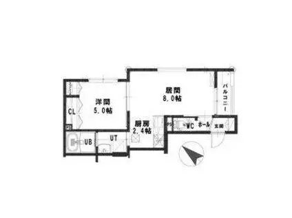 ルミエール アンフィニ(1LDK/2階)の間取り写真