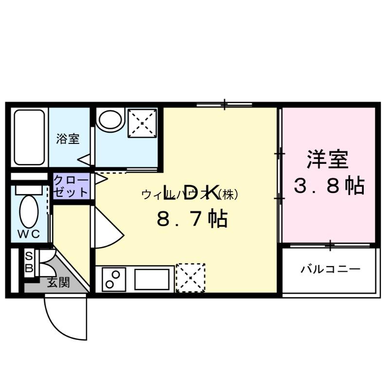 GRAND SUWA(1LDK/2階)の間取り写真