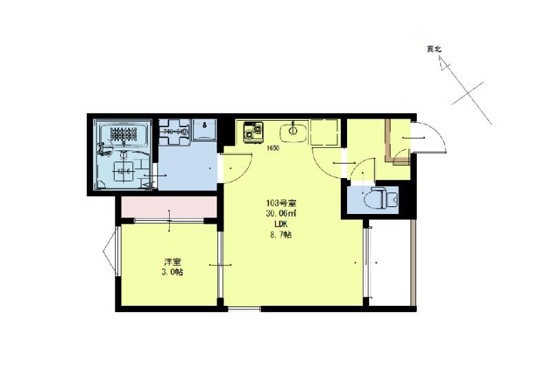 REGALEST通町(1LDK/1階)の間取り写真