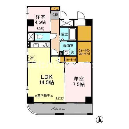 アルカンシェル(2LDK/5階)の間取り写真