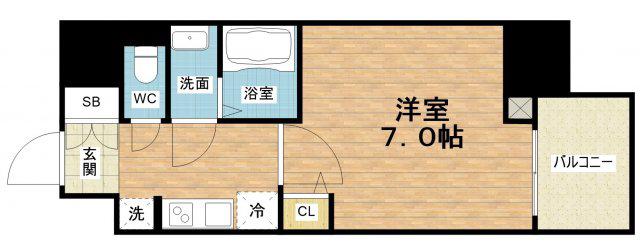 WORVE大阪本町(1K/14階)の間取り写真