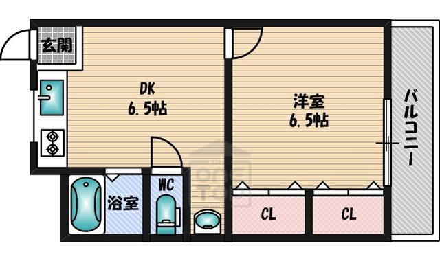 メルマン酒井(1LDK/1階)の間取り写真
