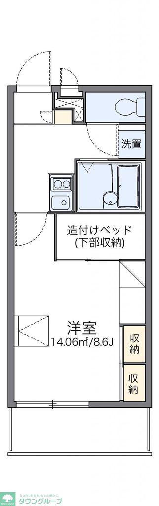 レオパレスよしけんIII(1K/2階)の間取り写真