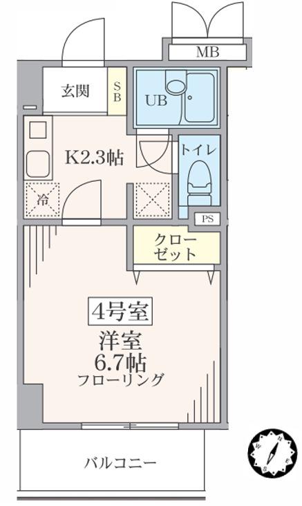 エクセレントアフィ横浜橋(1K/3階)の間取り写真