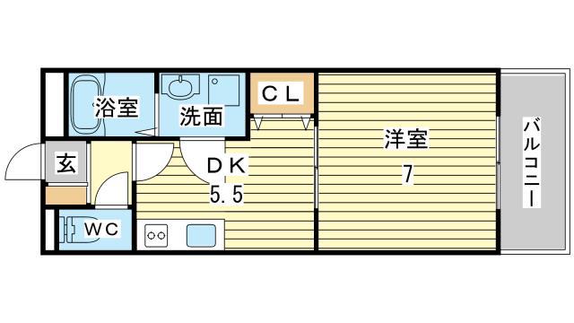 ガーデンホームオーブ(1DK/2階)の間取り写真