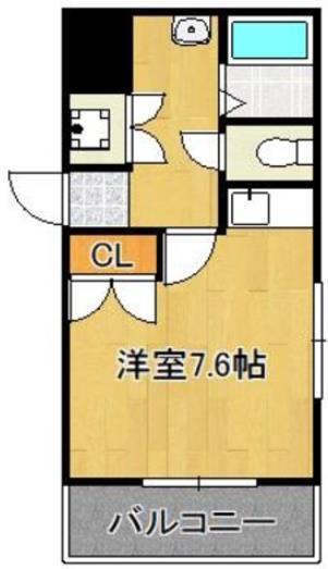 レジェンド(ワンルーム/2階)の間取り写真