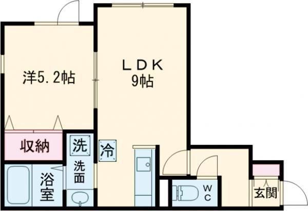 SAPHIR信濃(1LDK/1階)の間取り写真