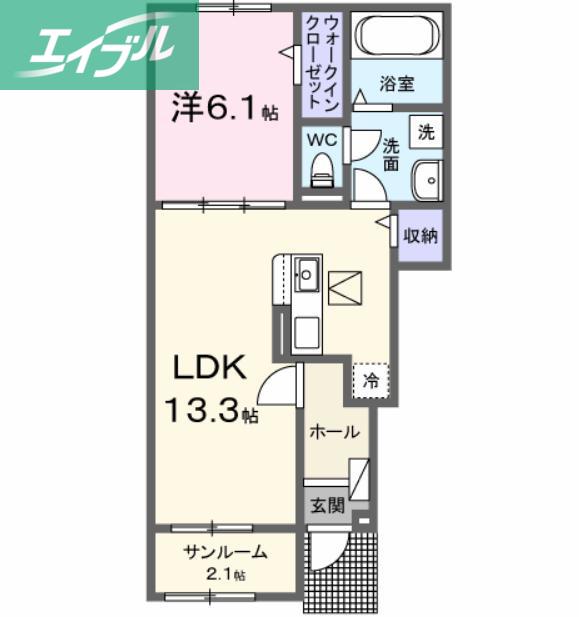 ＪＲ宇野線 備前西市駅 徒歩47分 2階建 新築(1LDK/1階)の間取り写真