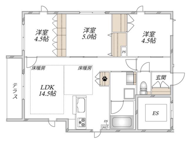 T-MAISON(3LDK/1階)の間取り写真