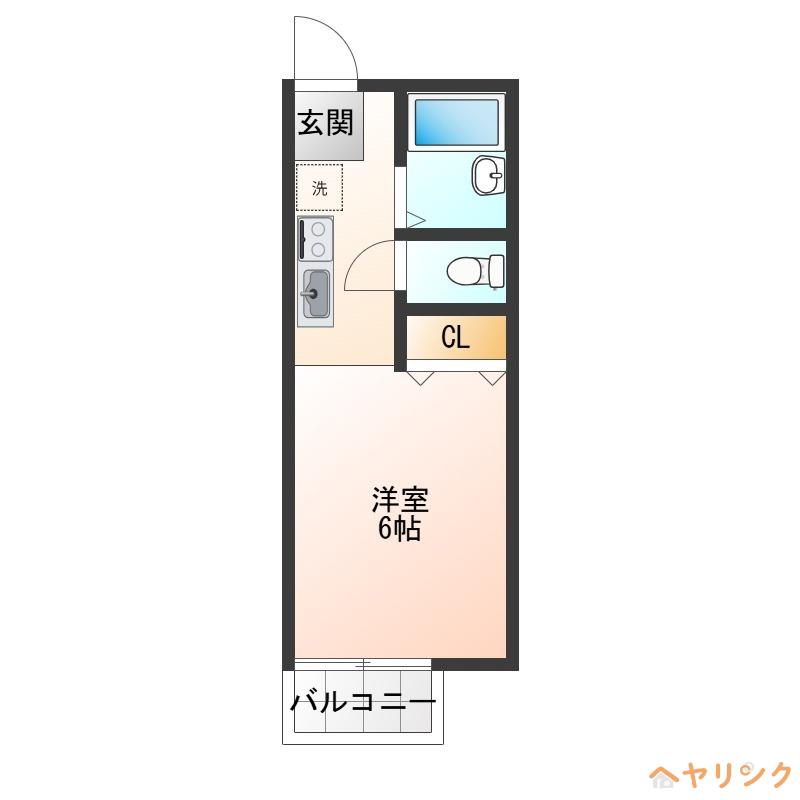 エイト名塚(ワンルーム/1階)の間取り写真