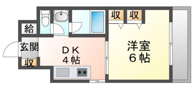 第13関根マンション(1DK/8階)の間取り写真