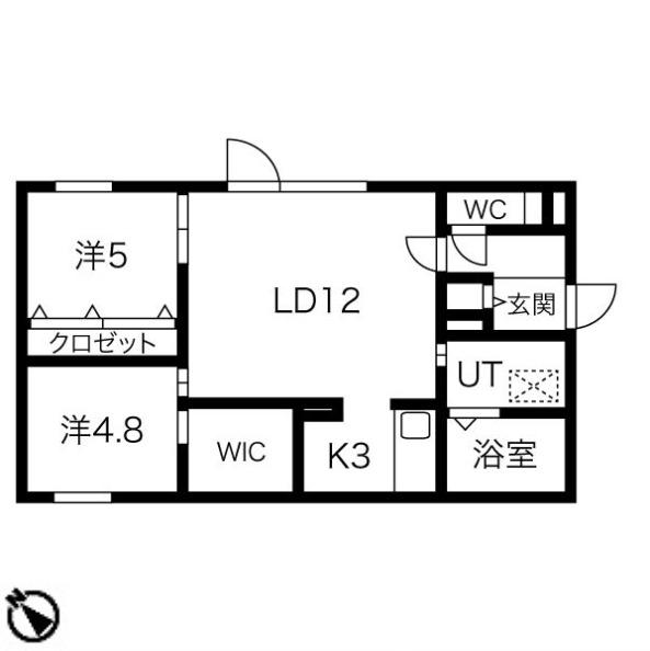 ブルーイング西町(2LDK/2階)の間取り写真