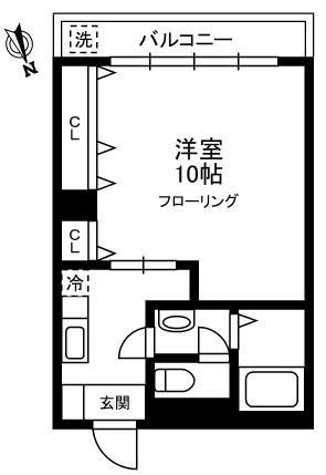 三分坂マンション(1LDK/2階)の間取り写真