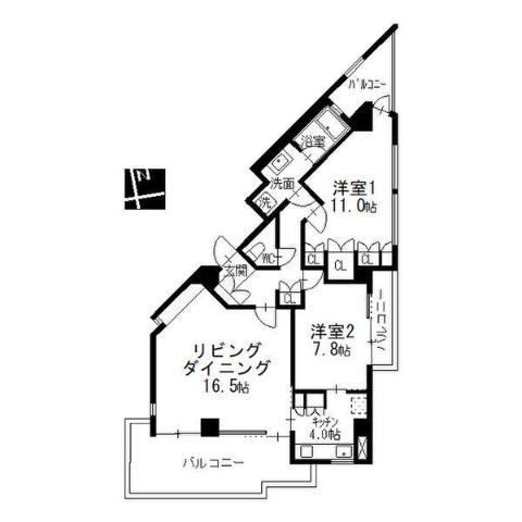NS21やごと(2LDK/5階)の間取り写真