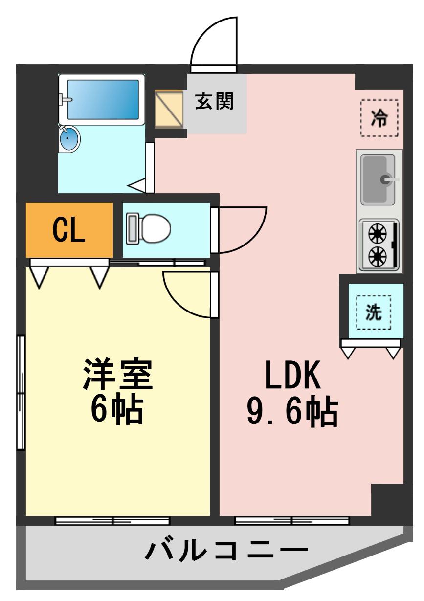 クレストヒルズ新小岩駅前(1LDK/6階)の間取り写真