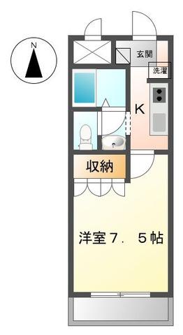クレシア CRECIA(1K/1階)の間取り写真