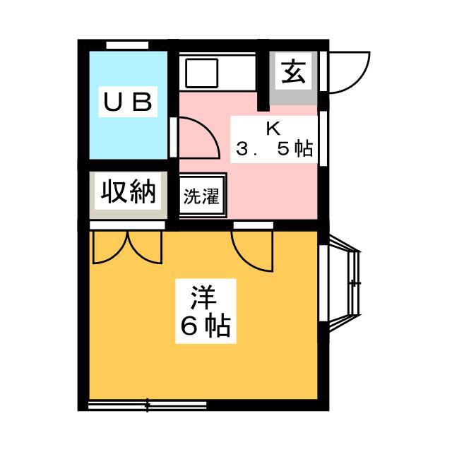 グリーンハイツ(1K/1階)の間取り写真