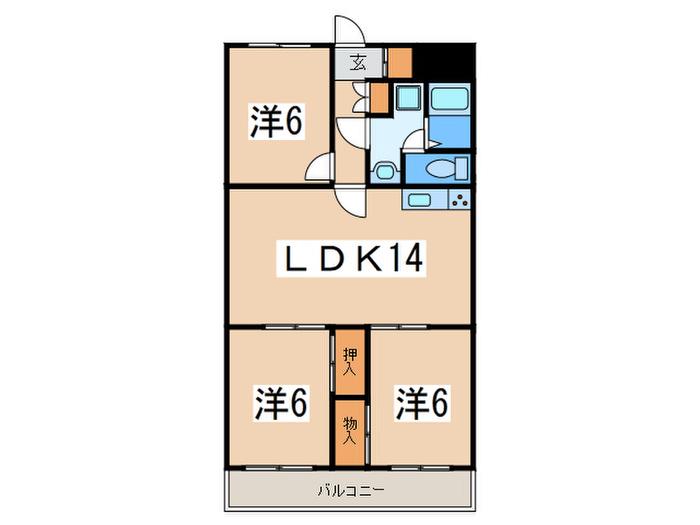 グレイスムラタ(3LDK/2階)の間取り写真