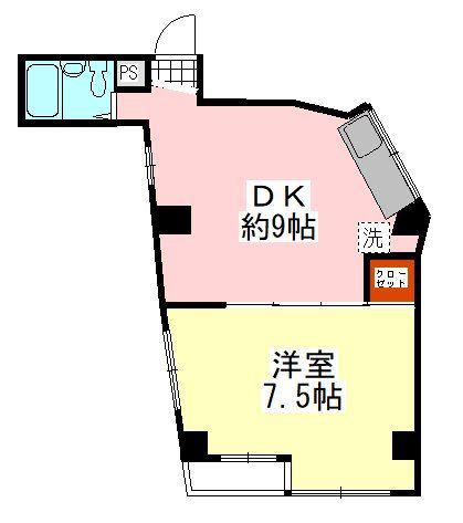 シャトー山田(1DK/5階)の間取り写真