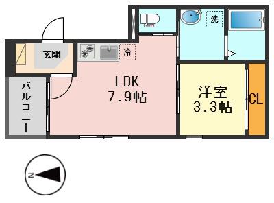 パサージュ・ソラ小岩(1LDK/1階)の間取り写真
